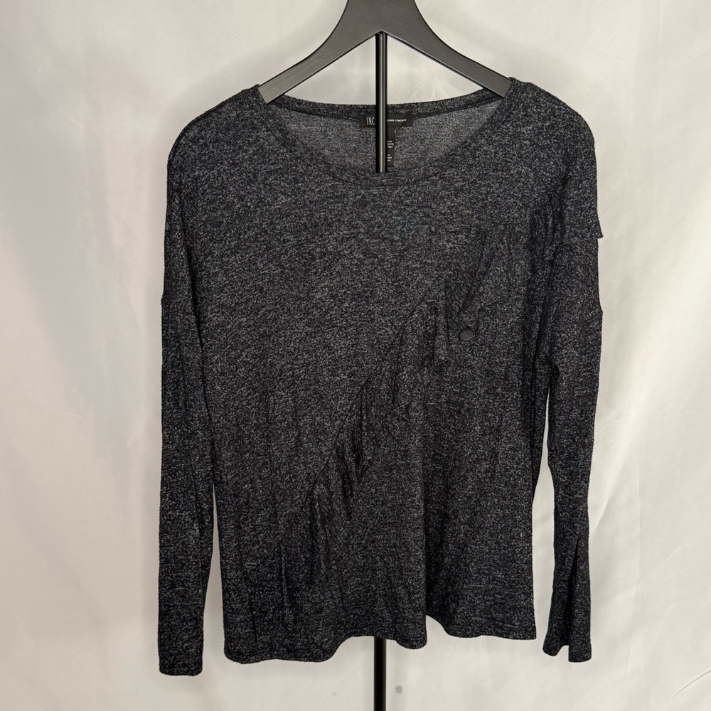 INC International Concepts Gray Blouse Top Size Medium EUC